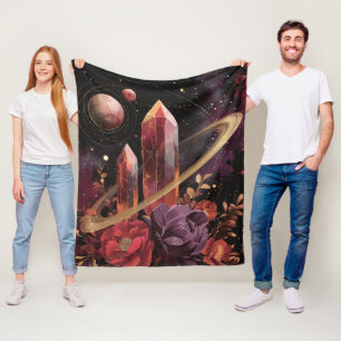 Galaxie Amethyst Sternenfeld Kosmisches Muster Fleecedecke