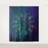 Galaxie Astrologie Zodiac Zeichen Wandteppich (Vorderseite)