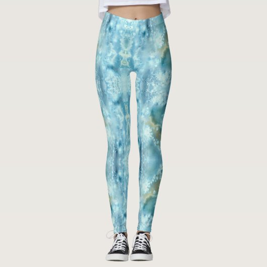 Galaxie-Blau-Aquarell Leggings (Vorderseite)