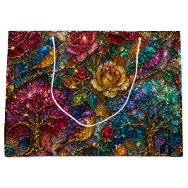 Galaxie-Blumen-Vogel-Muster Große Geschenktüte