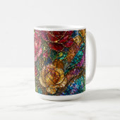 Galaxie-Blumen-Vogel-Muster Kaffeetasse (VorderseiteRechts)