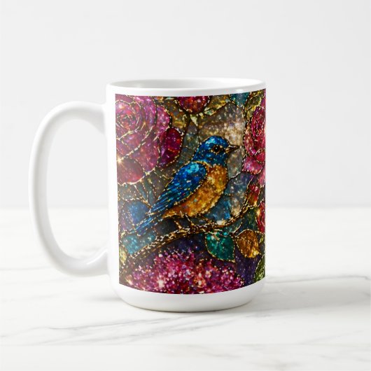 Galaxie-Blumen-Vogel-Muster Kaffeetasse (Links)
