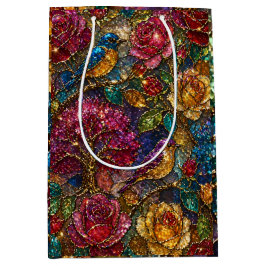 Galaxie-Blumen-Vogel-Muster Mittlere Geschenktüte