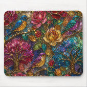 Galaxie-Blumen-Vogel-Muster Mousepad (Vorne)