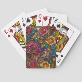 Galaxie-Blumen-Vogel-Muster Spielkarten