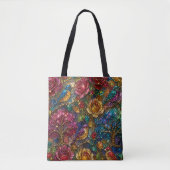 Galaxie-Blumen-Vogel-Muster Tasche (Vorderseite)