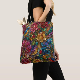 Galaxie-Blumen-Vogel-Muster Tasche