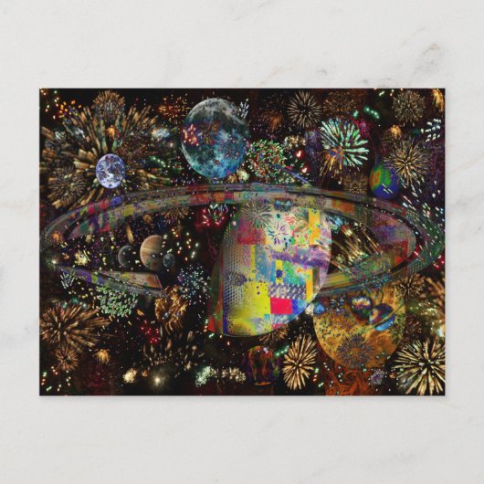 Galaxie der Collage Planets 2859b Postkarte (Vorderseite)