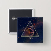 Galaxie-Dreieck-Löwe-Kopf - Trendium authentisch Button (Vorne & Hinten)