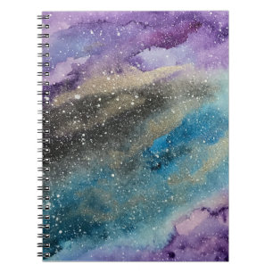 Galaxie-Druck-Weltraum-Aquarell-Notizbuch Notizblock
