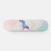 Galaxie Einhorn, Regenbogen, Sterne Skateboard (Horizontal)