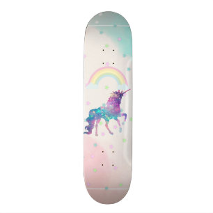 Galaxie Einhorn, Regenbogen, Sterne Skateboard