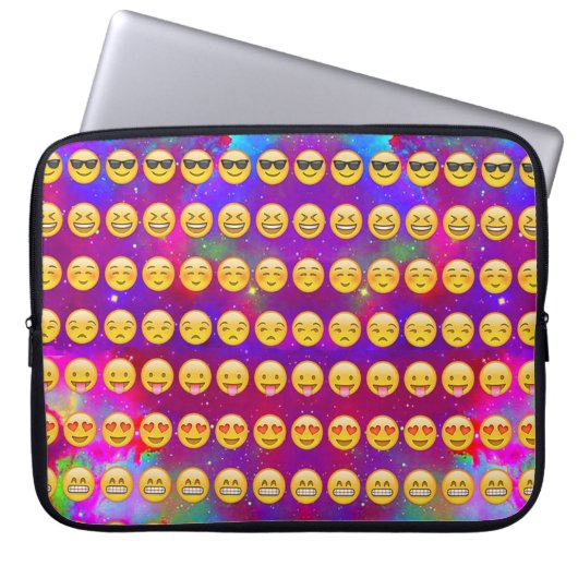 Galaxie Emojis Laptopschutzhülle (Vorderseite)