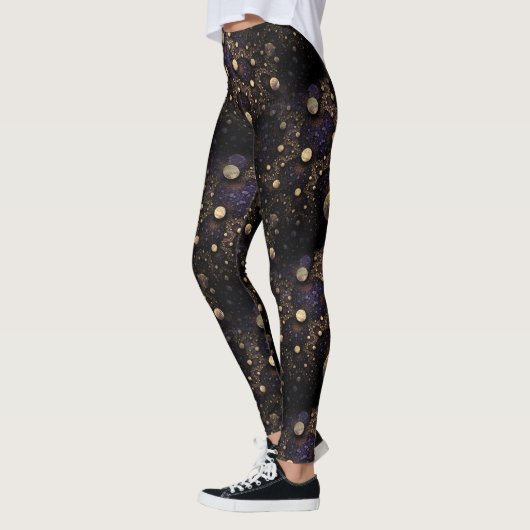 Galaxie-Fraktal-Mond-Muster Leggings (Links)