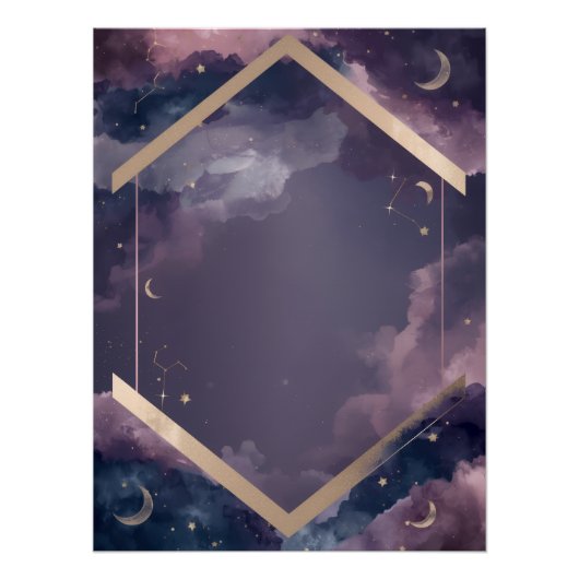 Galaxie-Geburtstagsposter – Aquarell Poster (Vorderseite)