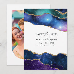 Galaxie Geode Murmel Falscher Glitter Himmels Hoch Save The Date