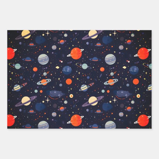 Galaxie Geschenkpapier Set (Vorderseite)