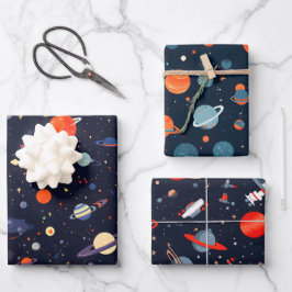 Galaxie Geschenkpapier Set