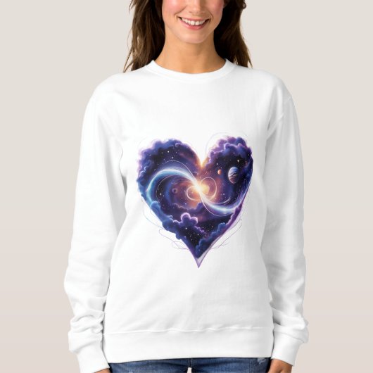 Galaxie im Herzen; 🌌 💜 kosmische Liebe für immer Sweatshirt (Vorderseite)