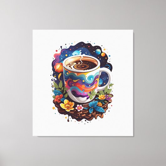 Galaxie im Kaffeecup Leinwanddruck (Vorderseite)