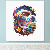 Galaxie im Kaffeecup Leinwanddruck (Insitu (Holzboden))