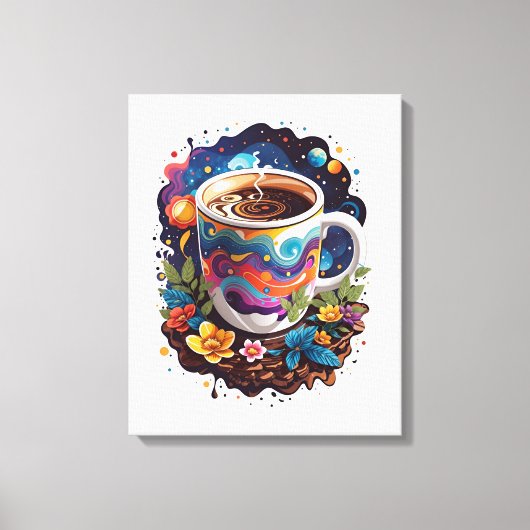 Galaxie im Kaffeecup Leinwanddruck (Vorderseite)