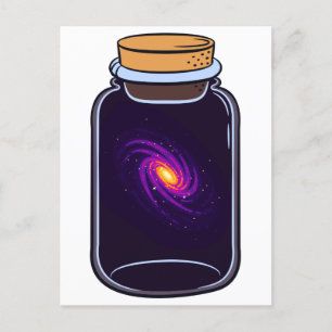 Galaxie in einem Jar Universe Glas Liebhaber Postkarte