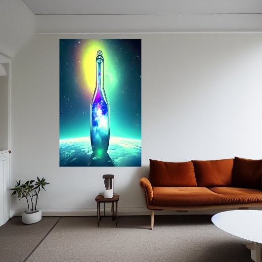 Galaxie in einer Flasche | AI Art Poster
