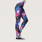 Galaxie in Neonfarben Nahtloses Muster Leggings (Rechts)
