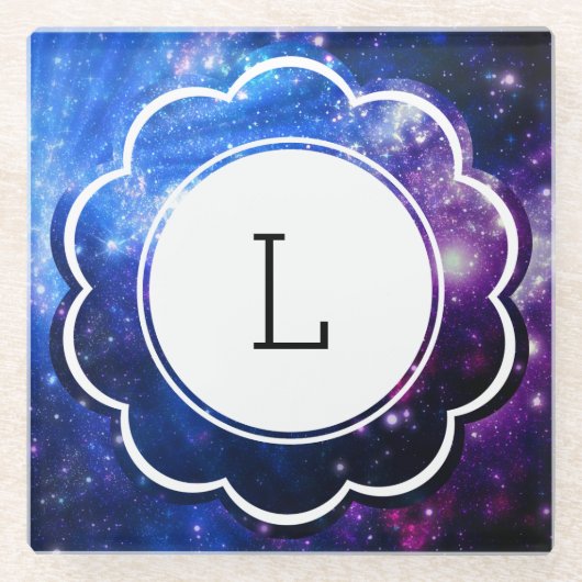 Galaxie-Initial Glasuntersetzer (Vorderseite)