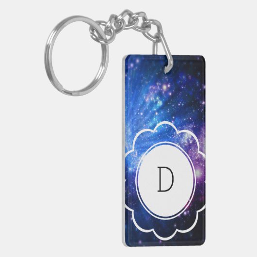 Galaxie-Initial Schlüsselanhänger (Vorderseite links)