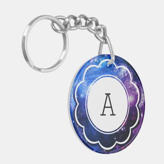 Galaxie-Initial Schlüsselanhänger (Vorderseite links)