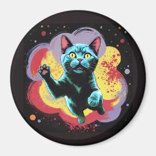 Galaxie-Katze Durch Ein Wurmloch Magnet