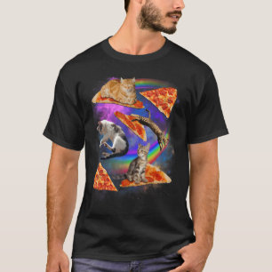 Galaxie Katze im Weltraum Katzenreiten Pizza 1 T-Shirt