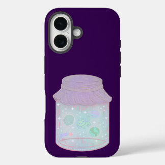Galaxie-Katze in einem Glas | Kawaii Weltraum-Katz iPhone 16 Hülle