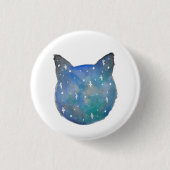 Galaxie-Katze Pinback Knopf Button (Vorderseite)