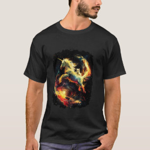 Galaxie-Katze reitet Einhorn T-Shirt