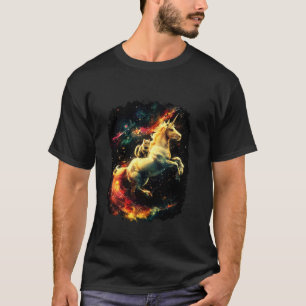 Galaxie-Katze reitet Einhorn T-Shirt