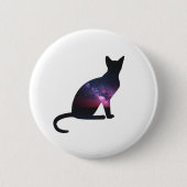 Galaxie-Katzen-Knopf Button (Vorderseite)