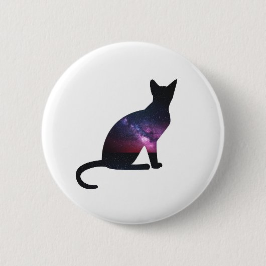 Galaxie-Katzen-Knopf Button (Vorderseite)