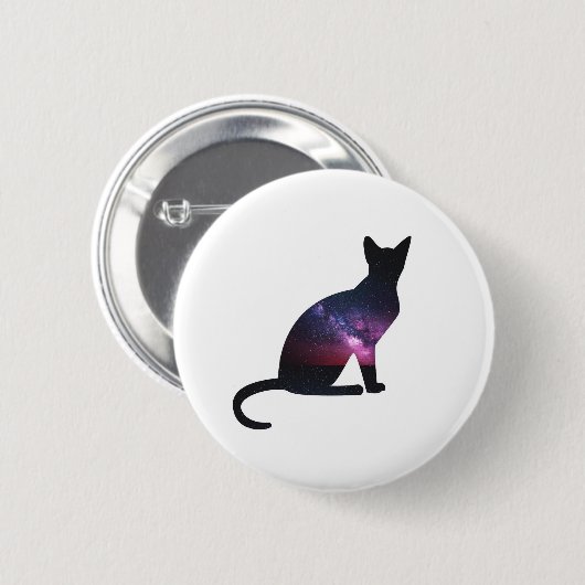 Galaxie-Katzen-Knopf Button (Vorne & Hinten)