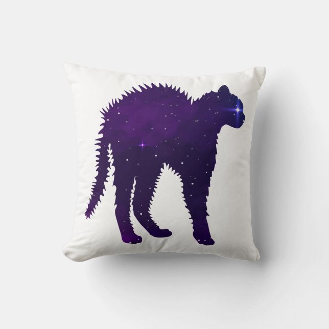 Galaxie-Katzengrafik Kissen (Vorderseite)