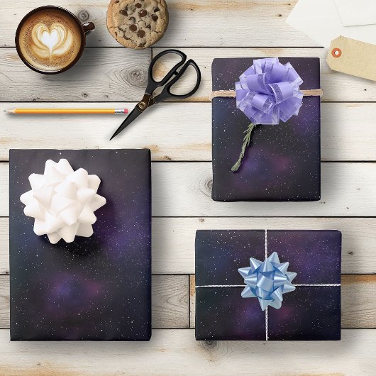 Galaxie Kosmischer Nebel Geschenkpapier Set