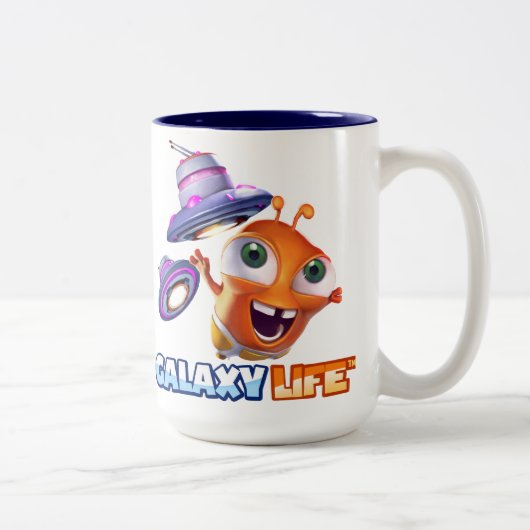 Galaxie-Leben-Logo-Tasse Zweifarbige Tasse (Rechts)