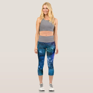 Galaxie-Liebhaber Sternenklarer Raum Blauer Himmel Capri Leggings