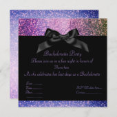 Galaxie Lila FunkelPARTY EINLADUNG (Vorne/Hinten)