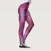 Galaxie Lila und Rot Wasserfarbe Leggings (Rechts)