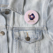 Galaxie Mama & Kind Silhouette Mond Kunst Button (Beispiel)