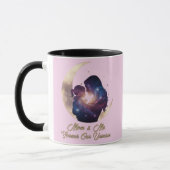 Galaxie Mama & Kind Silhouette Mond Kunst Tasse (Links)