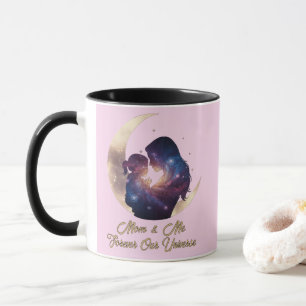 Galaxie Mama & Kind Silhouette Mond Kunst Tasse